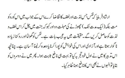 نفس کو گناہوں کی لذت سے باز رکھنے کا آسان طریقہ