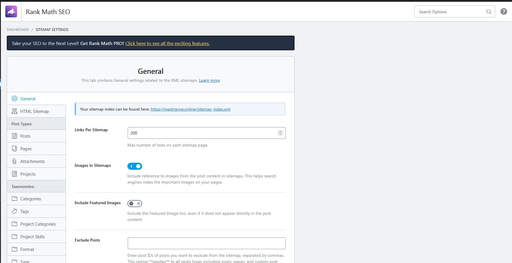 Rank Math SEO Sitemap Settings guide