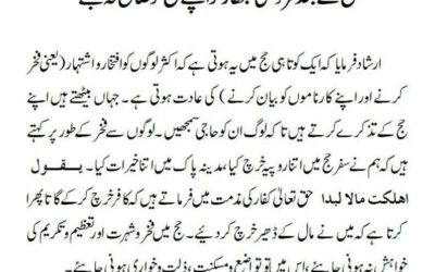 حج کے بعد فخر و شیخی بگھار کر اپنے حج کو ضائع نہ کیجئے