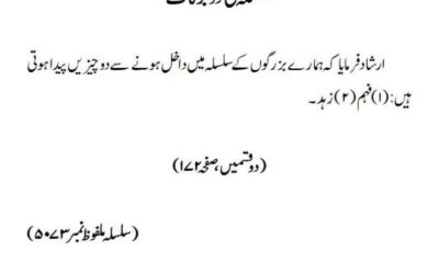 سلسلہ کی دو برکات