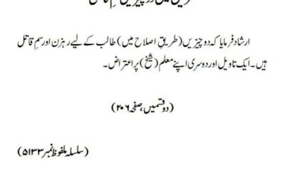 طریق میں دو چیزیں سمِ قاتل