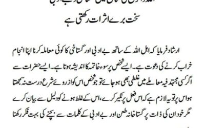 اللہ والوں کی شان میں گستاخی و بے ادبی سخت برے اثرات رکھتی ہے