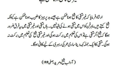 غیر متقی کا شیخ ہونا ممکن ہے