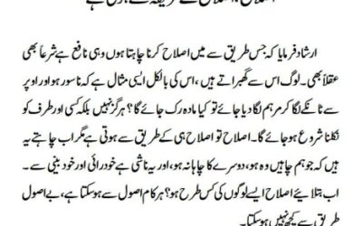 اصلاح، اصلاح کے طریقہ سے ہوتی ہے