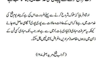 سلوک شروع کرنے سے پہلے شیخ کی خدمت میں رہنا مناسب ہے
