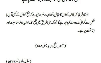 نفع کا مدار شیخ کی مناسبت اور بشاشت پر ہے