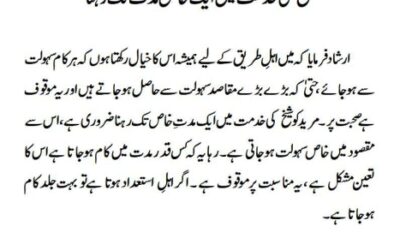 شیخ کی خدمت میں ایک خاص مدت تک رہنا