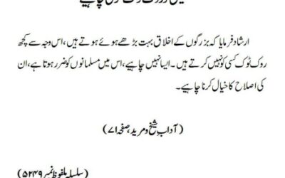 مصلحین کو روک ٹوک کرنی چاہیے