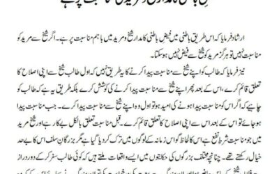 فیضِ باطنی کا مدار شیخ و مرید کی مناسبت پر ہے