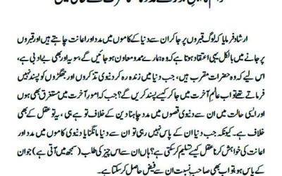 عوام کا اہلِ قبور سے مدد مانگنا شرک سے خالی نہیں