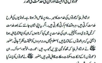 عورتوں کی اہمیت اور ان کی خدمت کی قدر