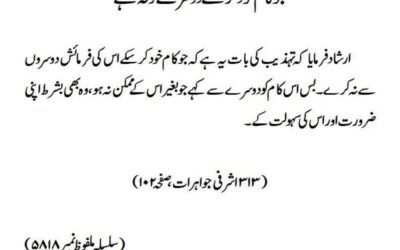 جو کام خود کر سکے دوسرے کو نہ کہے